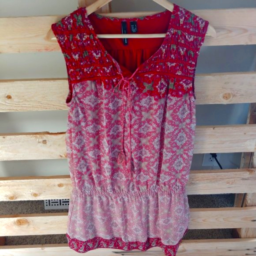 EUC Red, Rouched Shoulders Dress